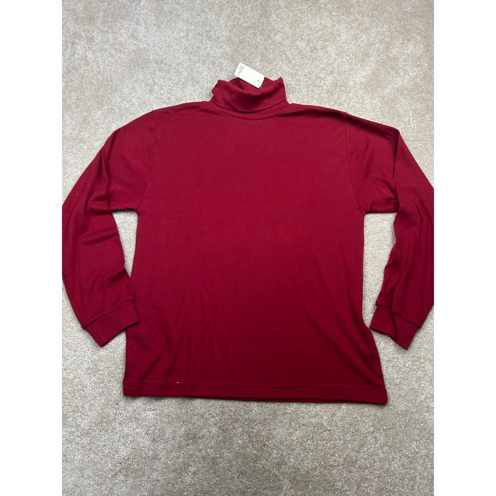 Karen Scott Solid Turtleneck XL Red Long Sleeve Basic Minimalist Preppy Retro